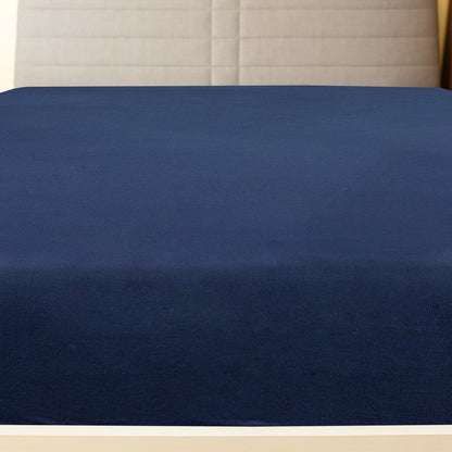 Berkfield Jersey Fitted Sheets 2 pcs Navy Blue 90x200 cm Cotton