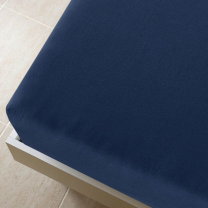 Berkfield Jersey Fitted Sheets 2 pcs Navy Blue 90x200 cm Cotton