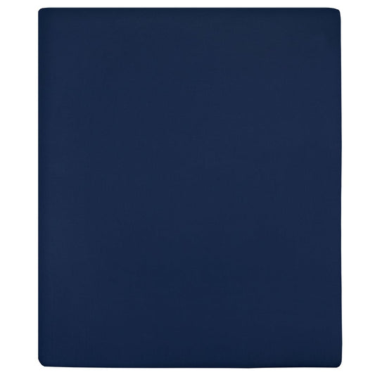 Berkfield Jersey Fitted Sheets 2 pcs Navy Blue 180x200 cm Cotton