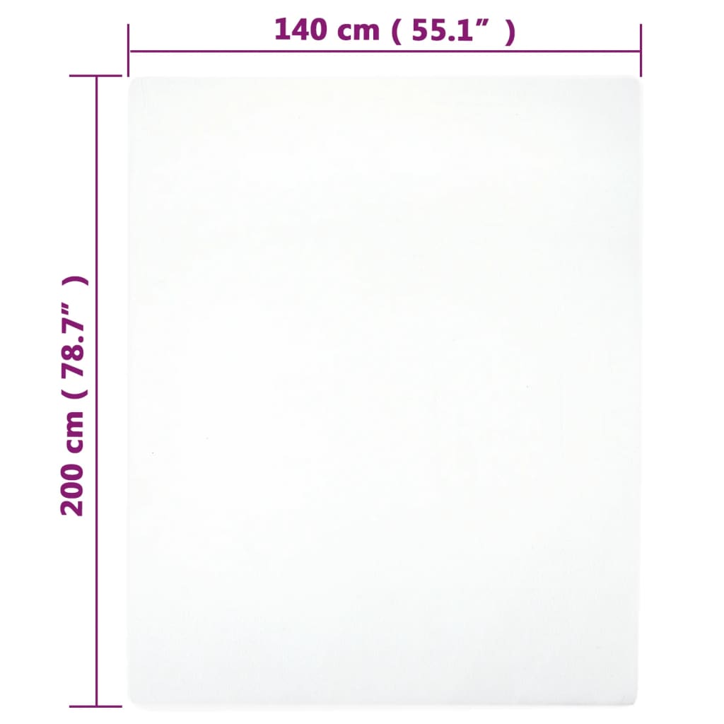 Berkfield Jersey Fitted Sheet White 140x200 cm Cotton