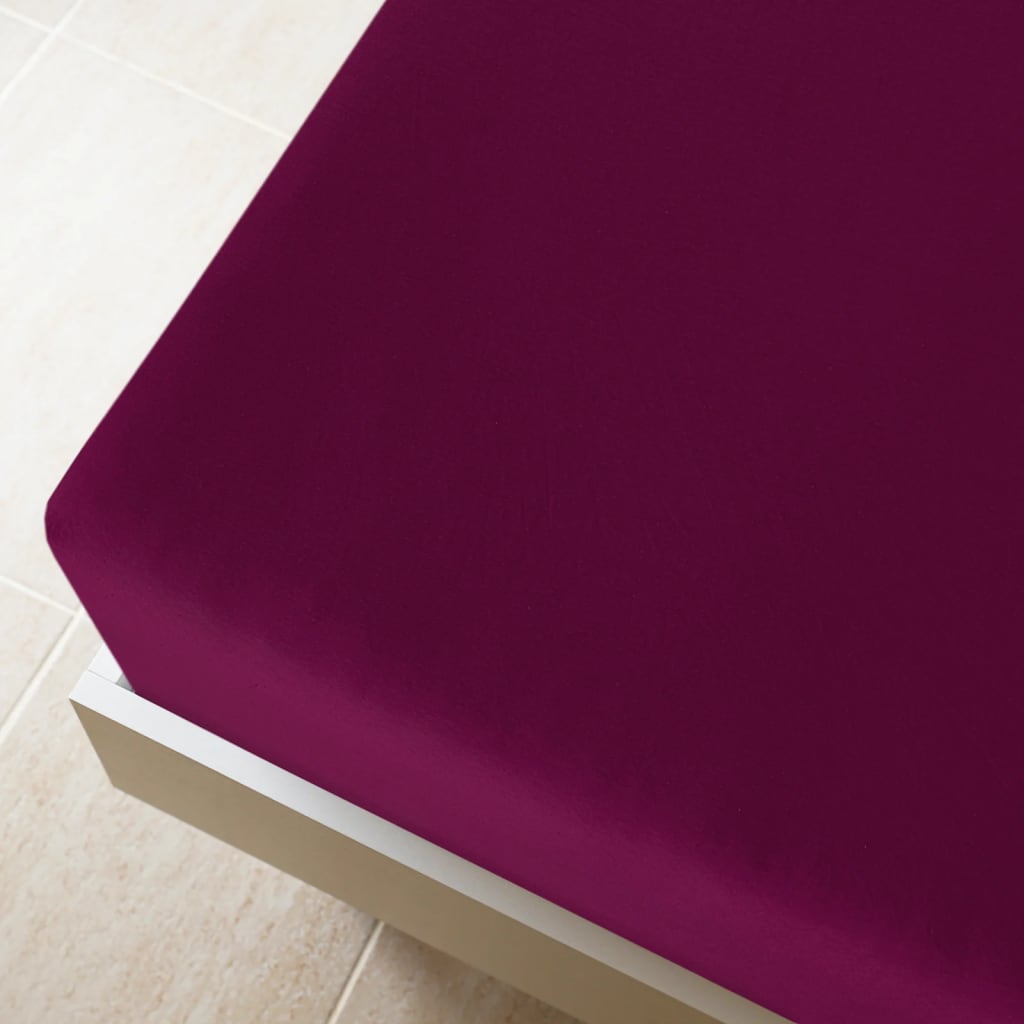 Berkfield Jersey Fitted Sheet Bordeaux 90x200 cm Cotton
