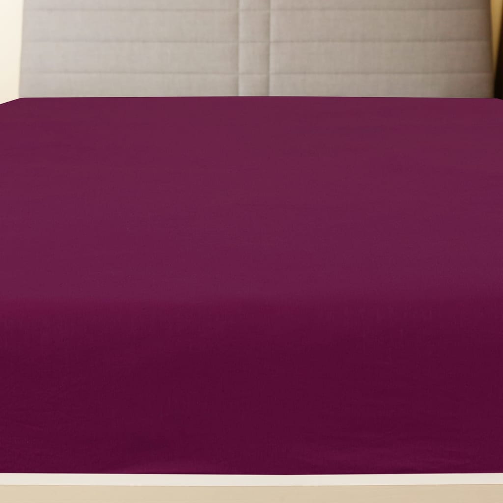 Berkfield Jersey Fitted Sheet Bordeaux 90x200 cm Cotton