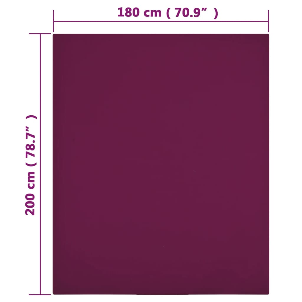 Berkfield Jersey Fitted Sheets 2 pcs Bordeaux 180x200 cm Cotton