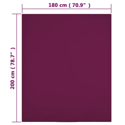 Berkfield Jersey Fitted Sheets 2 pcs Bordeaux 180x200 cm Cotton