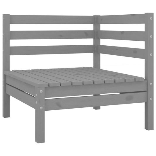 Berkfield Garden Corner Sofa Grey Solid Wood Pine