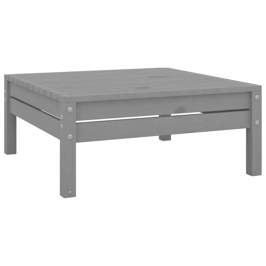 Berkfield Garden Footstool Grey Solid Pinewood