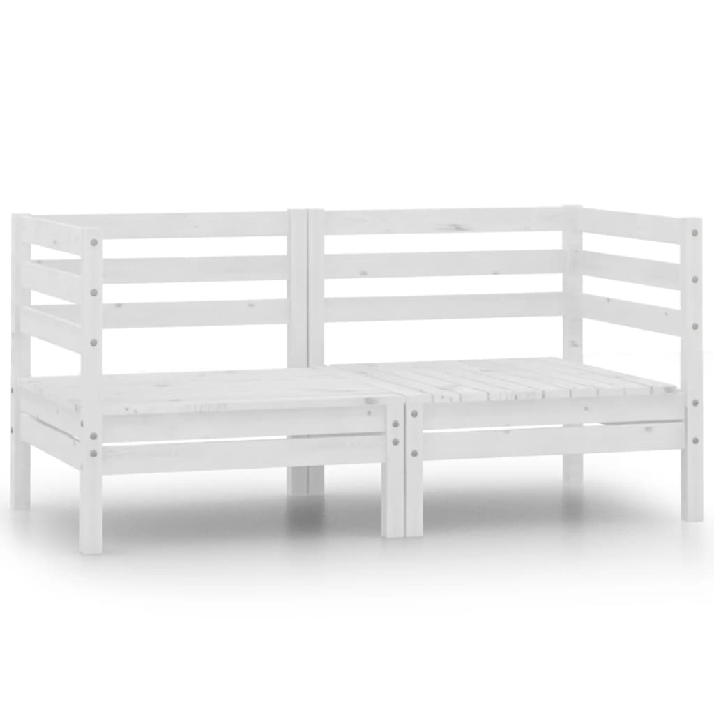 Berkfield Garden Corner Sofas 2 pcs White Solid Pinewood