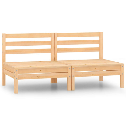 Berkfield Garden Middle Sofas 2 pcs Solid Pinewood