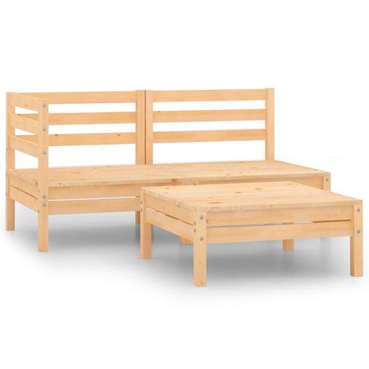 Berkfield 3 Piece Garden Lounge Set Solid Pinewood