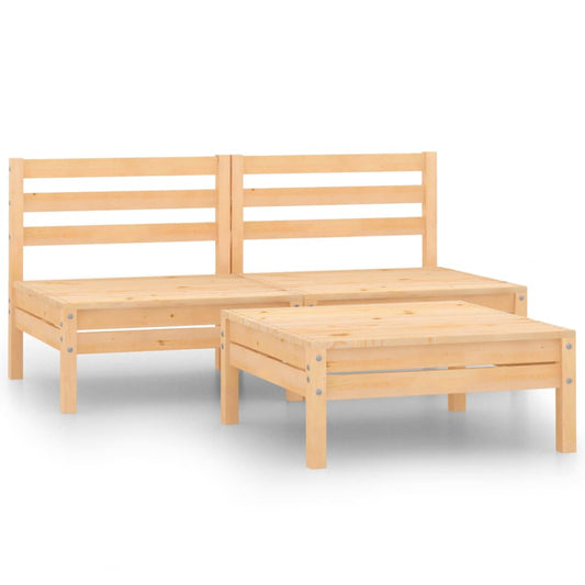 Berkfield 3 Piece Garden Lounge Set Solid Pinewood