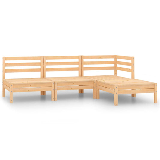 Berkfield 4 Piece Garden Lounge Set Solid Pinewood