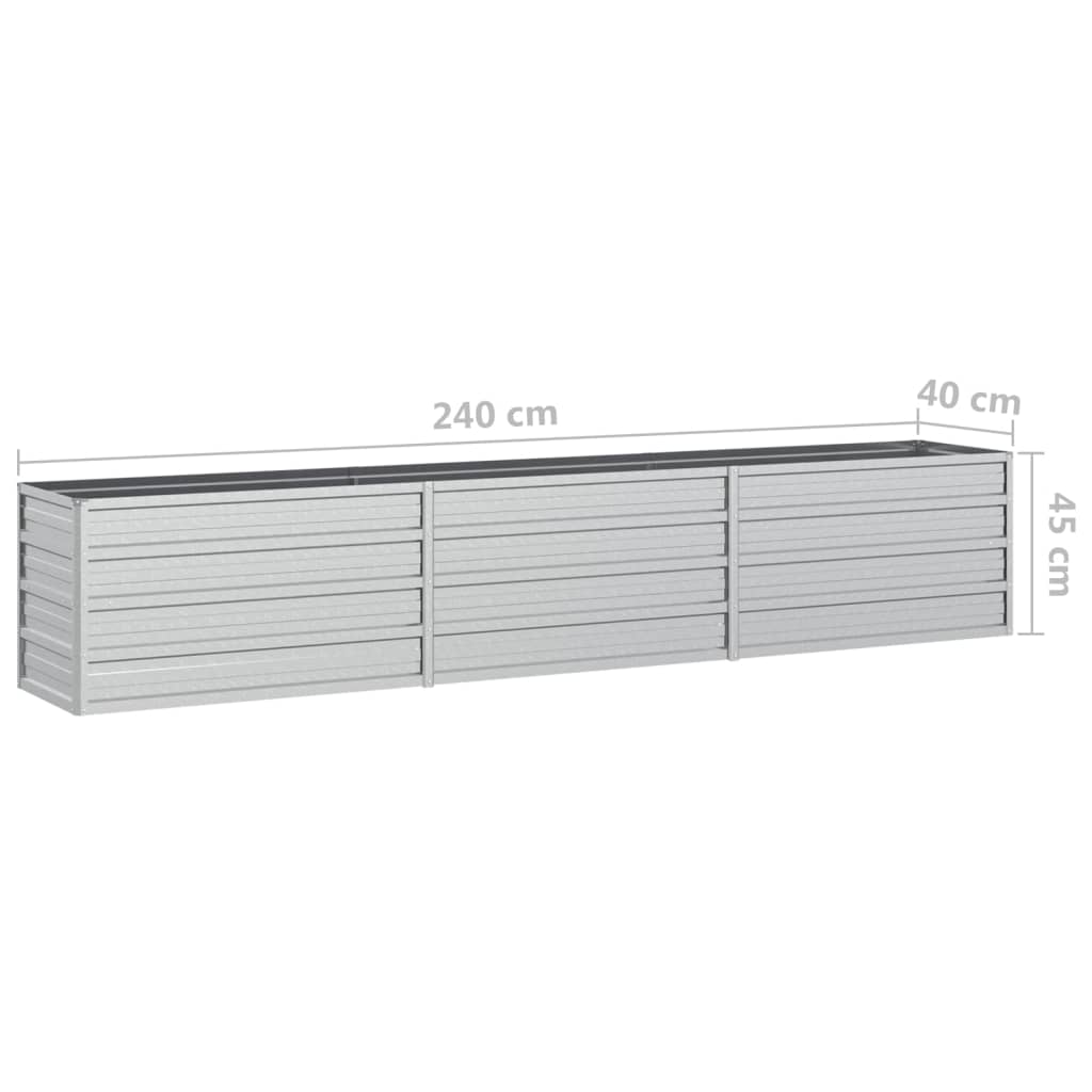 Berkfield Garden Raised Bed 240x40x45 cm Galvanized Steel Silver