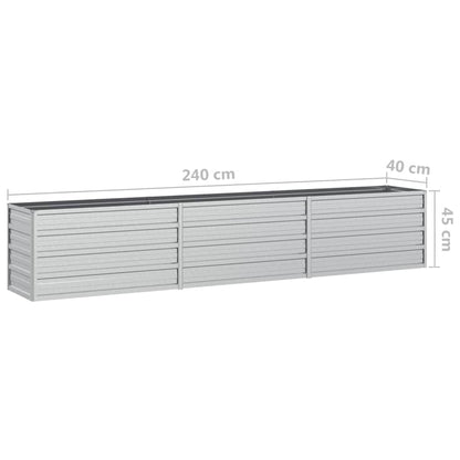 Berkfield Garden Raised Bed 240x40x45 cm Galvanized Steel Silver