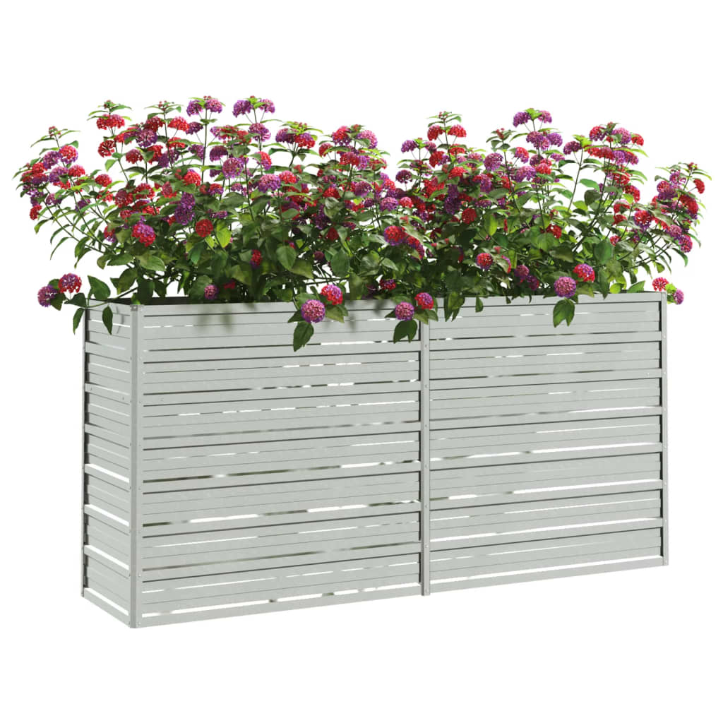 Berkfield Garden Raised Bed 160x40x77 cm Galvanized Steel Silver