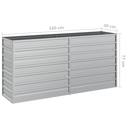 Berkfield Garden Raised Bed 160x40x77 cm Galvanized Steel Silver