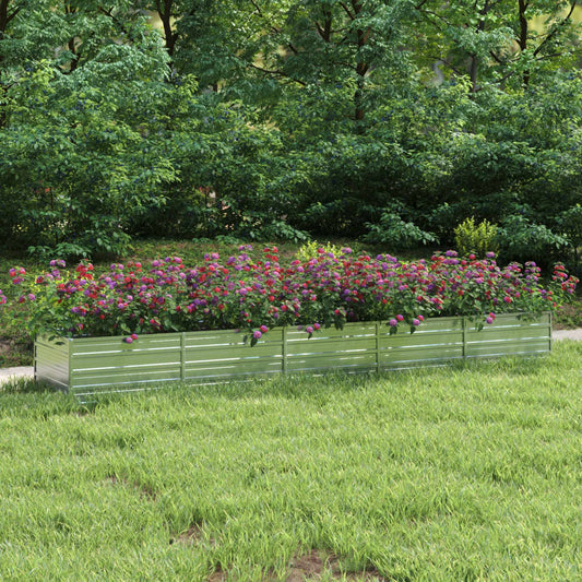 Berkfield Garden Raised Bed 400x80x45 cm Galvanized Steel Silver