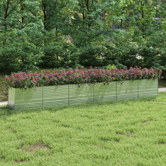 Berkfield Garden Raised Bed 600x80x77 cm Galvanized Steel Silver
