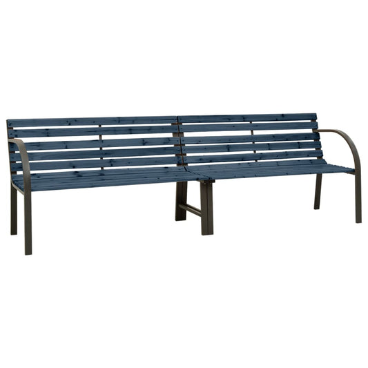 Berkfield Twin Garden Bench 241 cm Chinese Fir Wood Grey