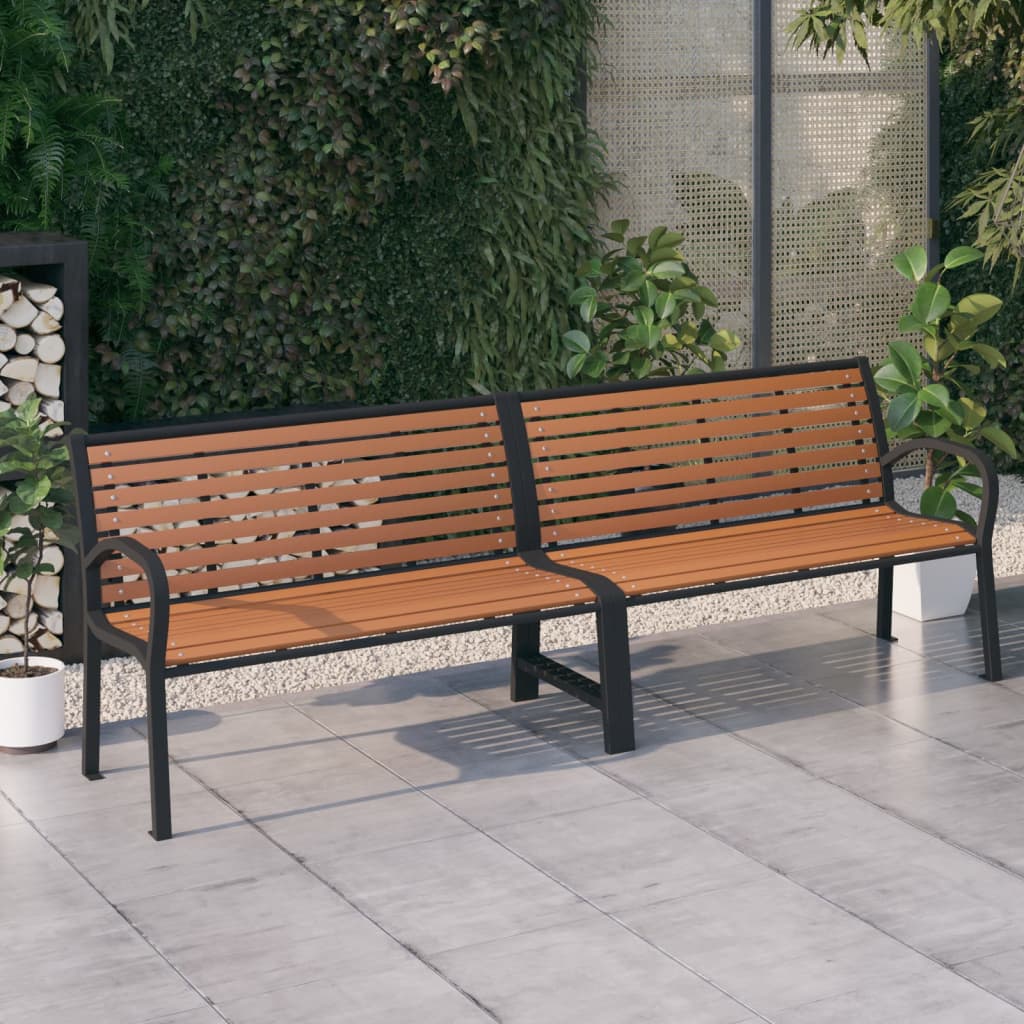 Berkfield Twin Garden Bench 251 cm Steel and WPC