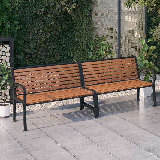 Berkfield Twin Garden Bench 251 cm Steel and WPC