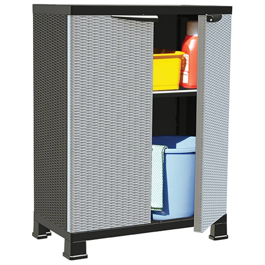 Berkfield Plastic Cabinet 68x39x92 cm Rattan Design