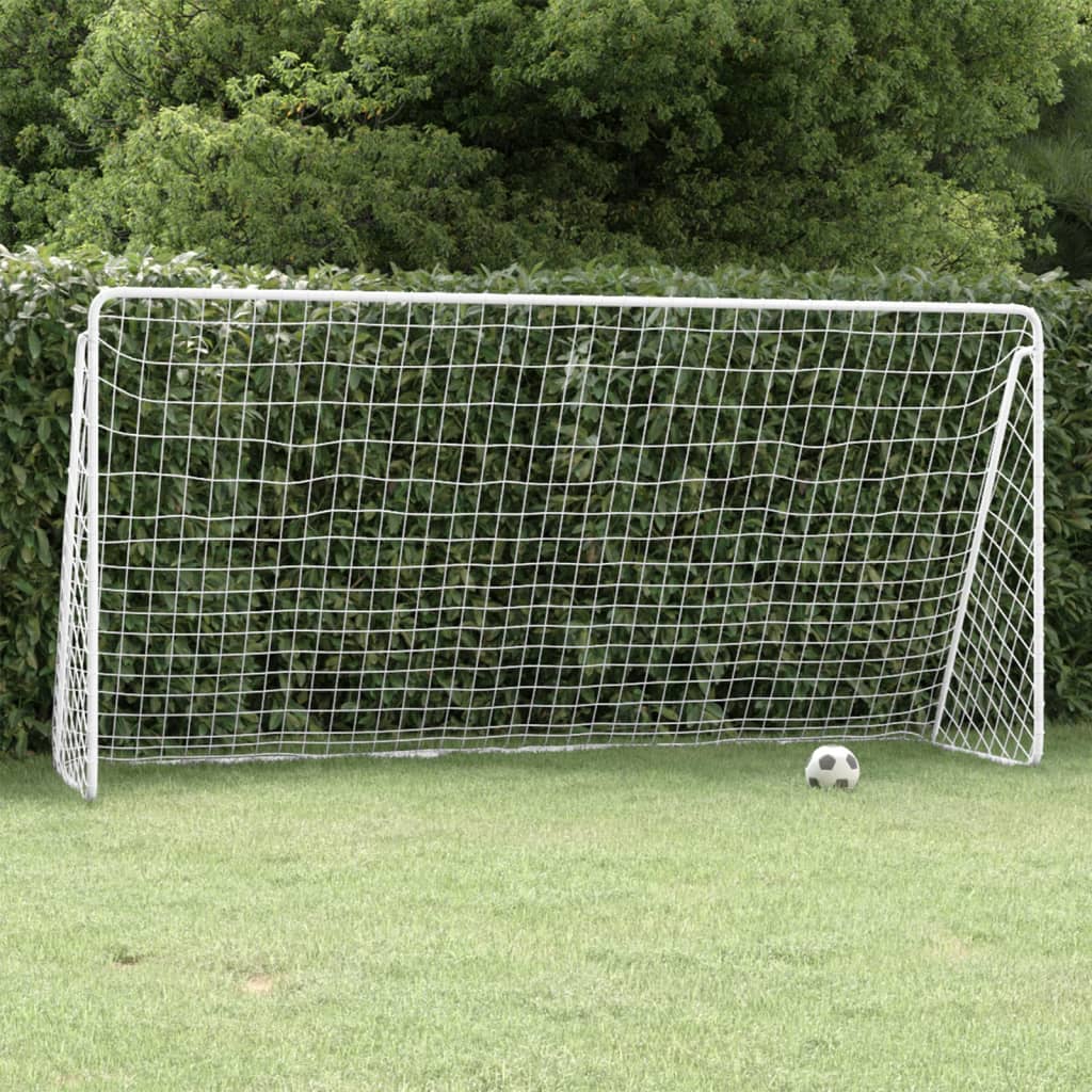 Berkfield Football Goal with Net White 366x122x182 cm Steel