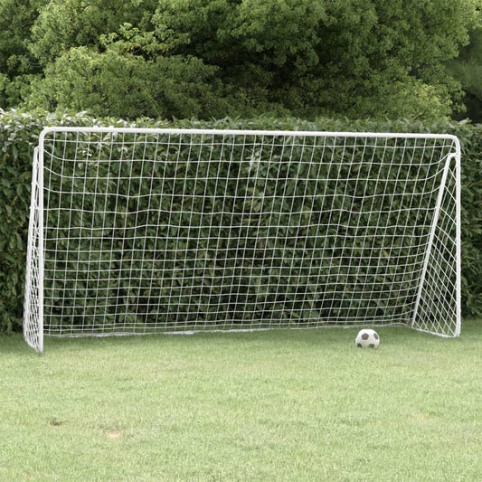 Berkfield Football Goal with Net White 366x122x182 cm Steel