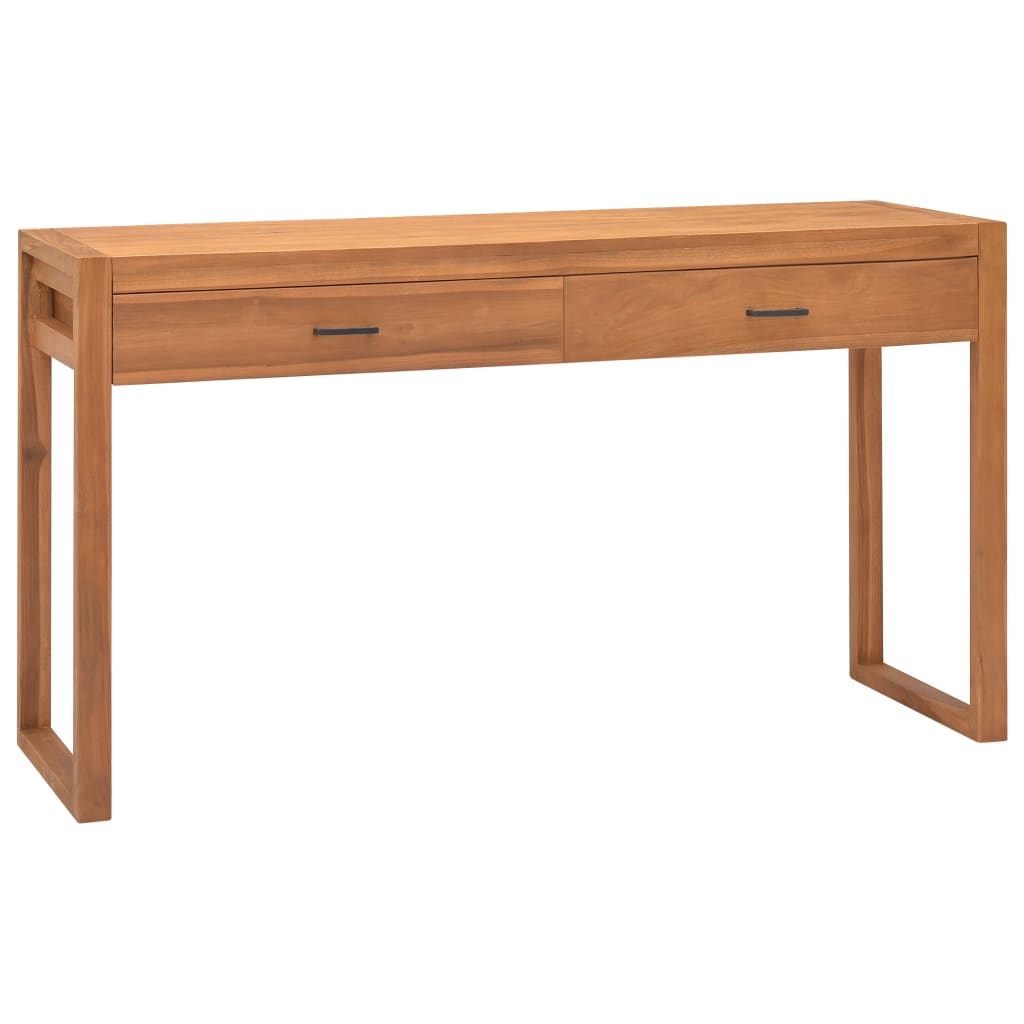 Berkfield Desk with 2 Drawers 120x40x75 cm Solid Wood Teak