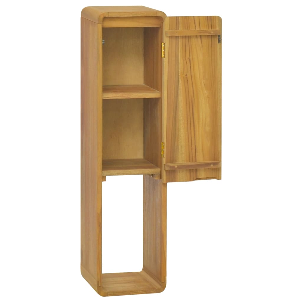 Berkfield Wall-mounted Bathroom Cabinet 25x25x100 cm Solid Wood Teak