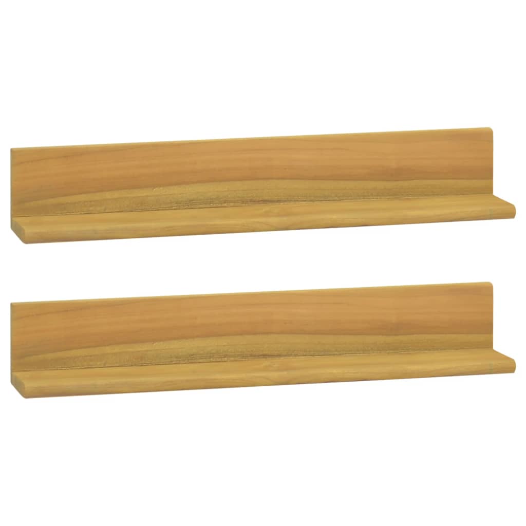 Berkfield Wall Shelves 2 pcs 60x10x10 cm Solid Wood Teak