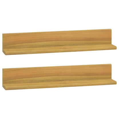 Berkfield Wall Shelves 2 pcs 60x10x10 cm Solid Wood Teak
