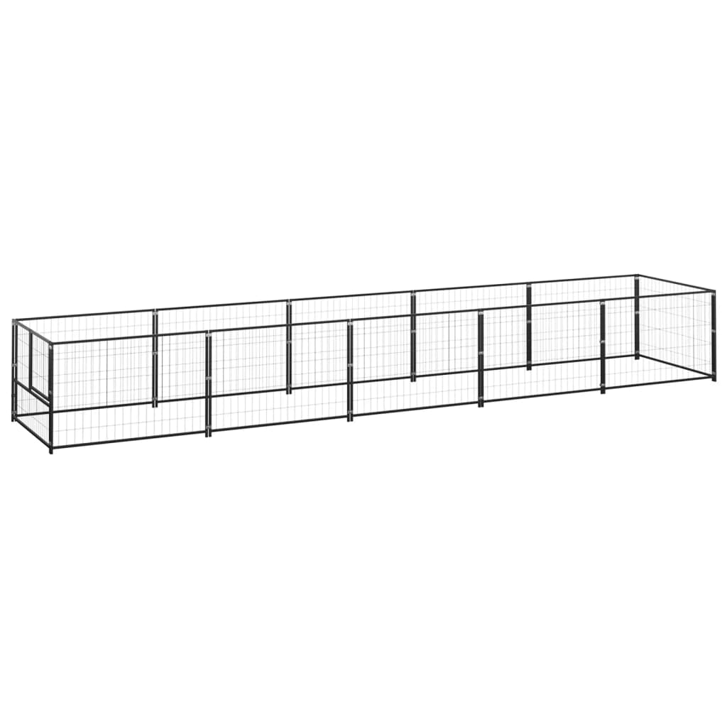 Berkfield Dog Kennel Black 5 m�__ Steel