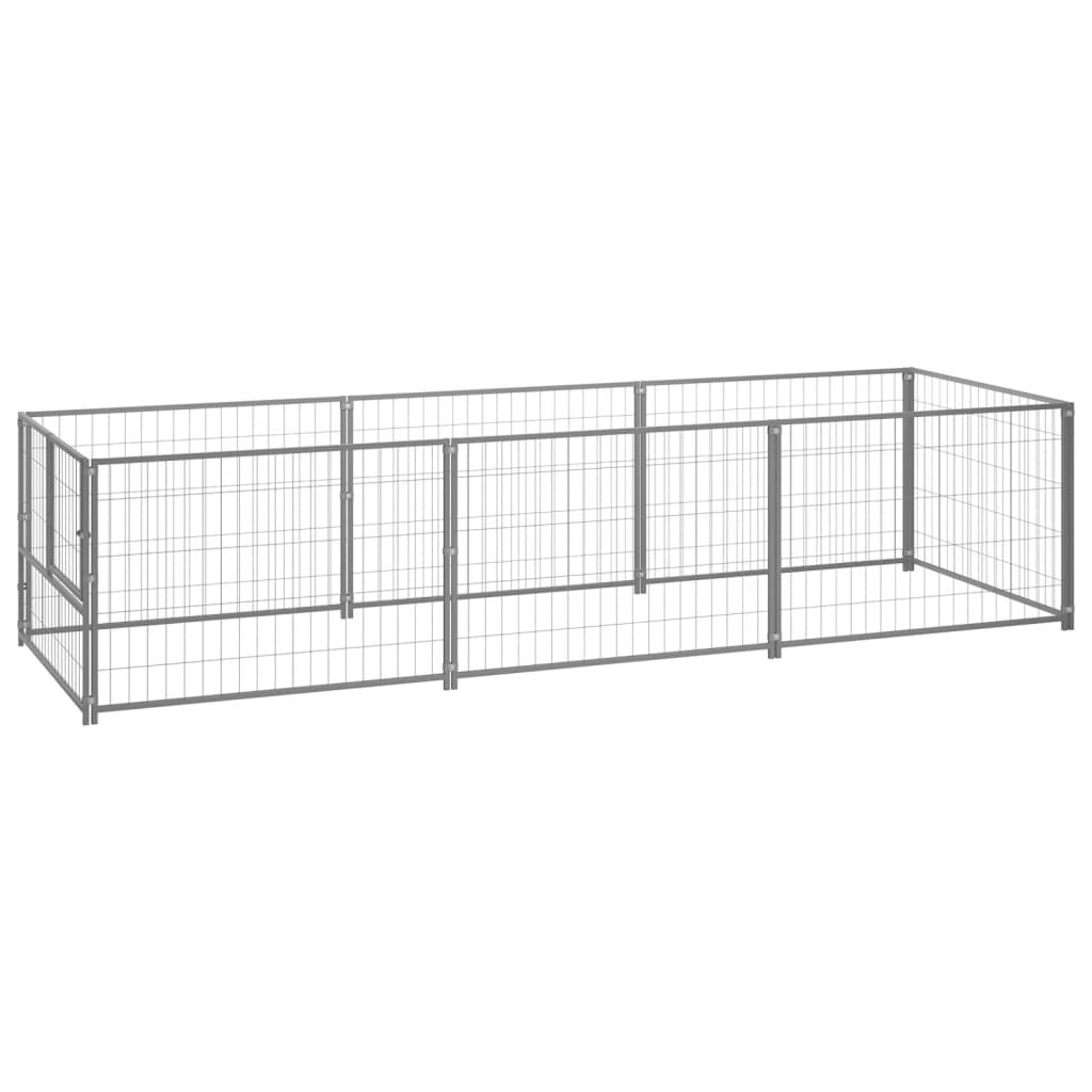 Berkfield Dog Kennel Silver 3 m�__ Steel