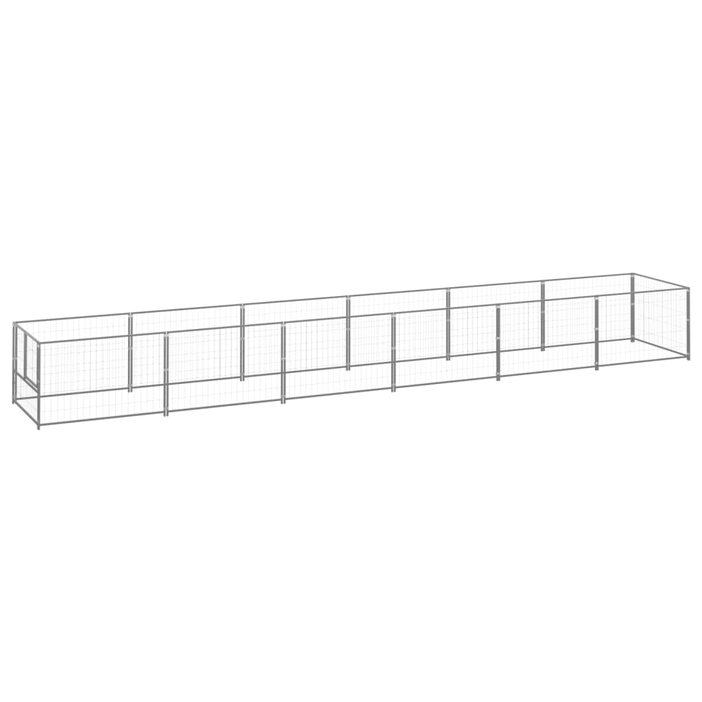 Berkfield Dog Kennel Silver 6 m�__ Steel