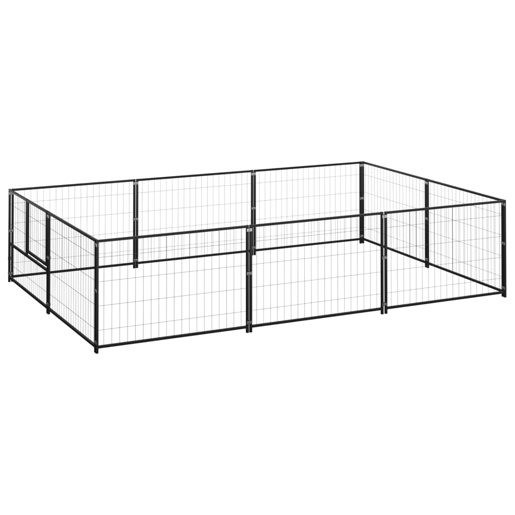Berkfield Dog Kennel Black 6 m�__ Steel