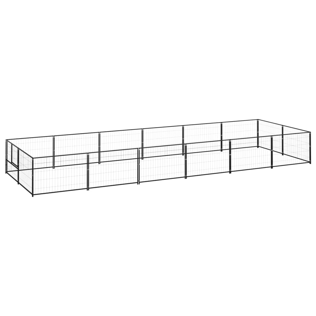 Berkfield Dog Kennel Black 12 m�__ Steel