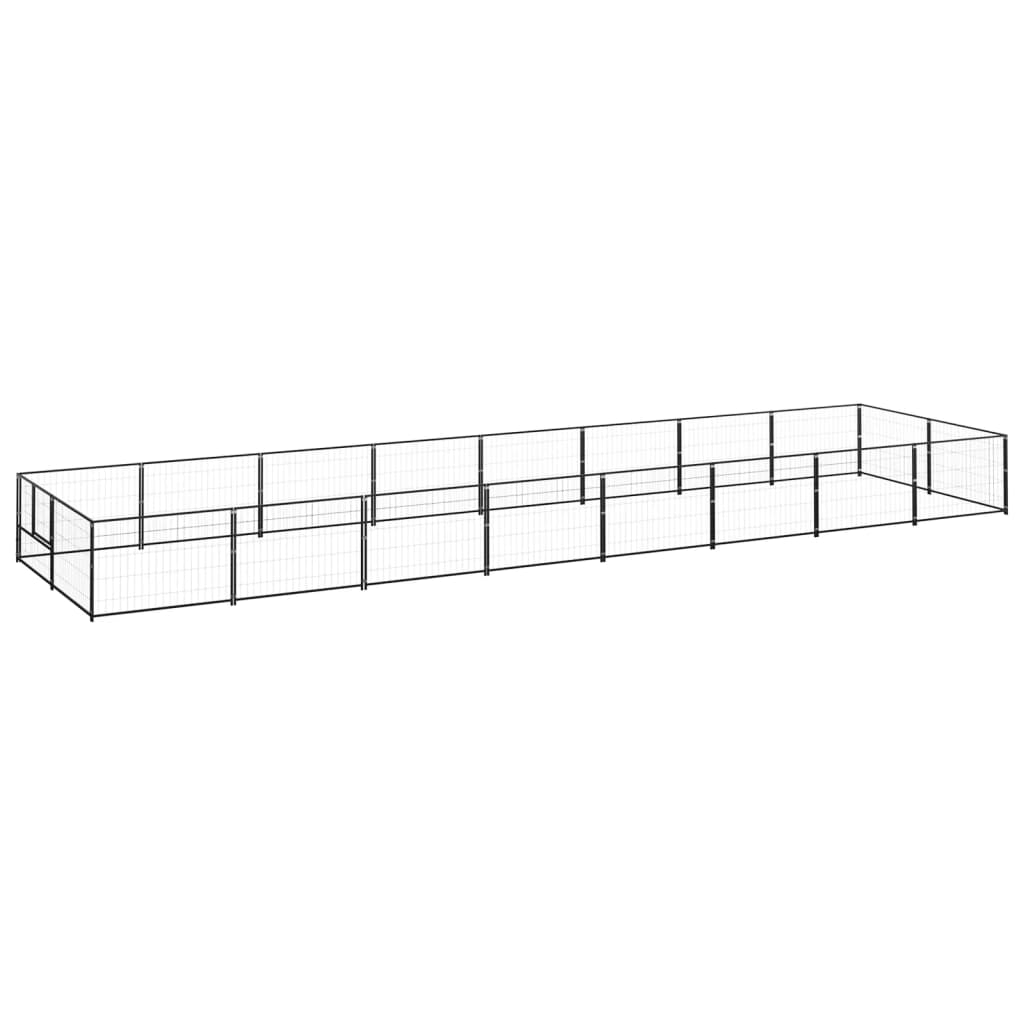 Berkfield Dog Kennel Black 16 m�__ Steel
