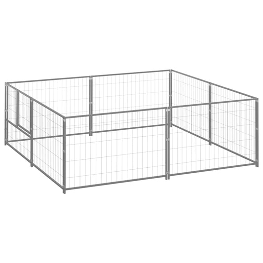 Berkfield Dog Kennel Silver 4 m�__ Steel