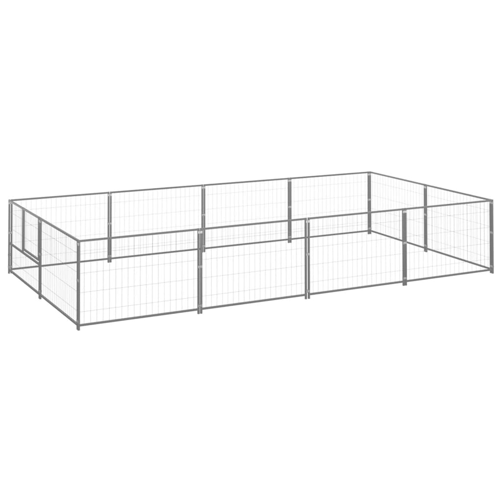 Berkfield Dog Kennel Silver 8 må_ Steel