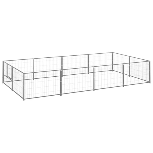 Berkfield Dog Kennel Silver 8 må_ Steel
