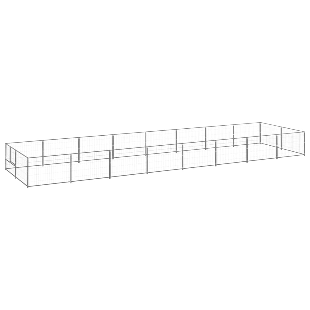 Berkfield Dog Kennel Silver 16 m�__ Steel