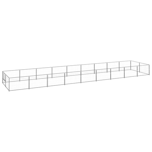 Berkfield Dog Kennel Silver 18 m�__ Steel