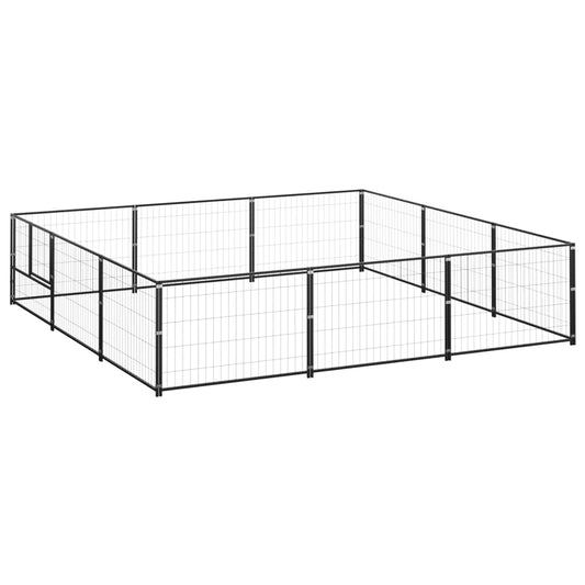 Berkfield Dog Kennel Black 9 m�__ Steel