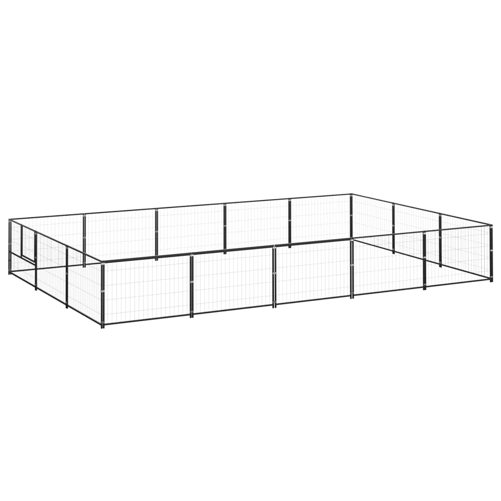 Berkfield Dog Kennel Black 15 m�__ Steel