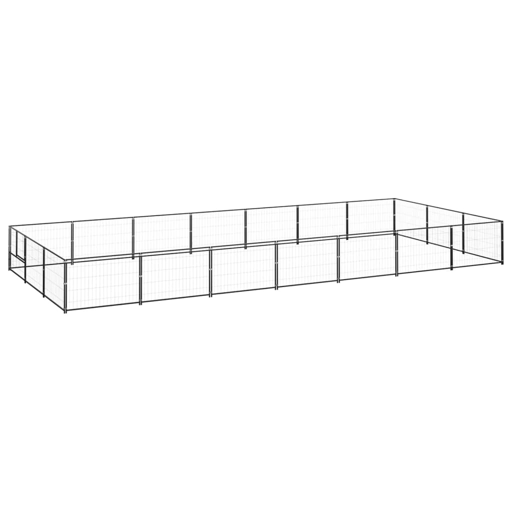 Berkfield Dog Kennel Black 21 m�__ Steel