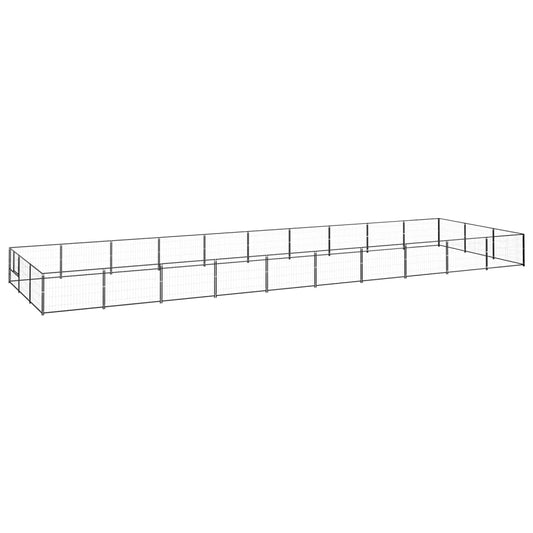 Berkfield Dog Kennel Black 30 m�__ Steel