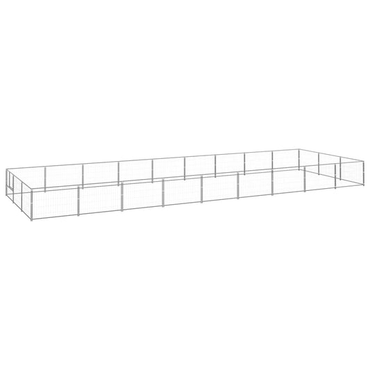 Berkfield Dog Kennel Silver 27 må_ Steel