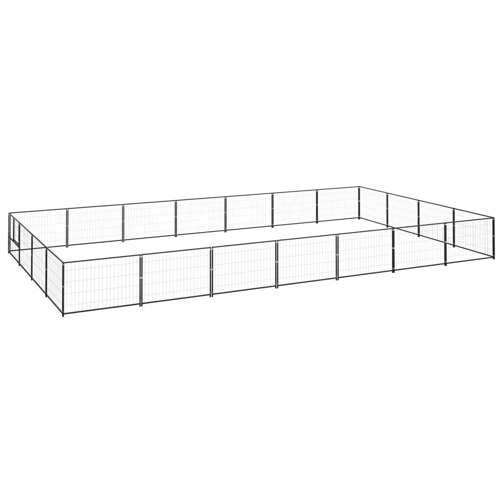 Berkfield Dog Kennel Black 28 m�__ Steel