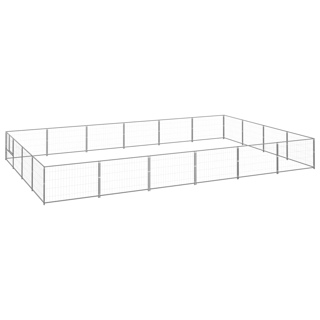 Berkfield Dog Kennel Silver 24 m�__ Steel