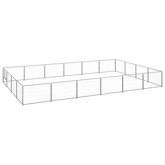 Berkfield Dog Kennel Silver 24 m�__ Steel